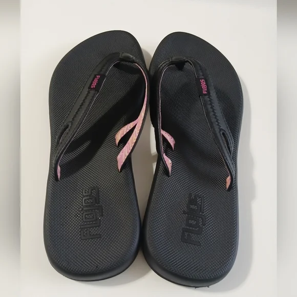 Flojos Black and Pink Women's Sandals - Picture 4 of 7